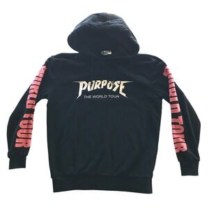 Justin Bieber Purpose The World Tour Hoodie H&M Divided Black Pink Mens Medium